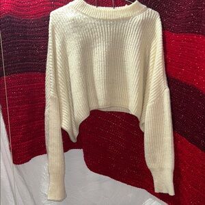 COTTON CANDY LA Cozy Cream Cropped  Sweater size M
